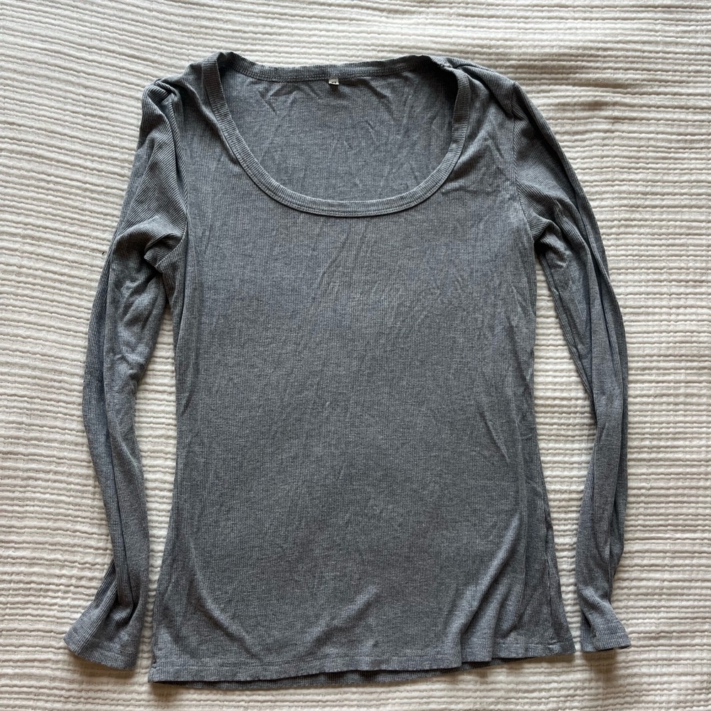 Gray Long Sleeve Women's Top